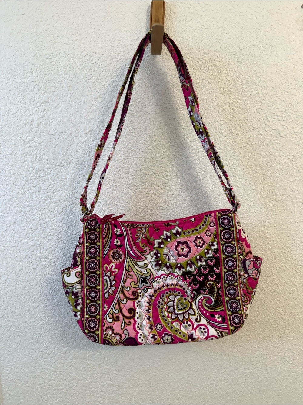 Vera Bradley Pink Paisley Quilted Shoulder Bag